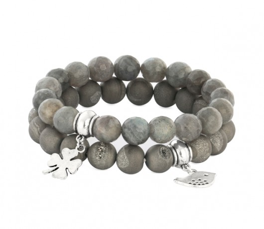 Labradorite & agate with pendants. Lavoga