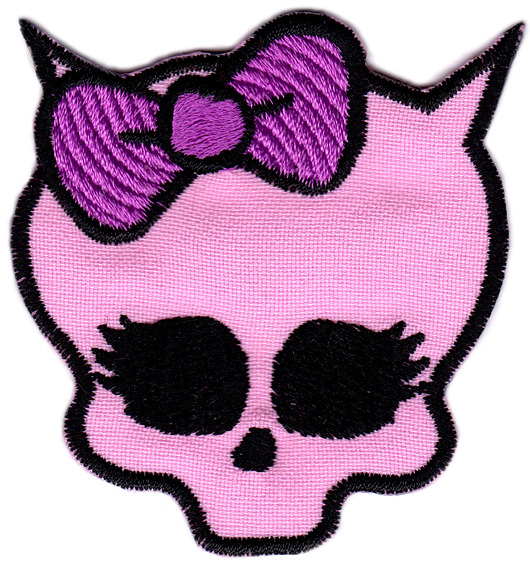 naszywki na ubrania Naszywka naprasowanka CZASZKA MONSTER HIGH termo haft 6,6 x 5,8cm