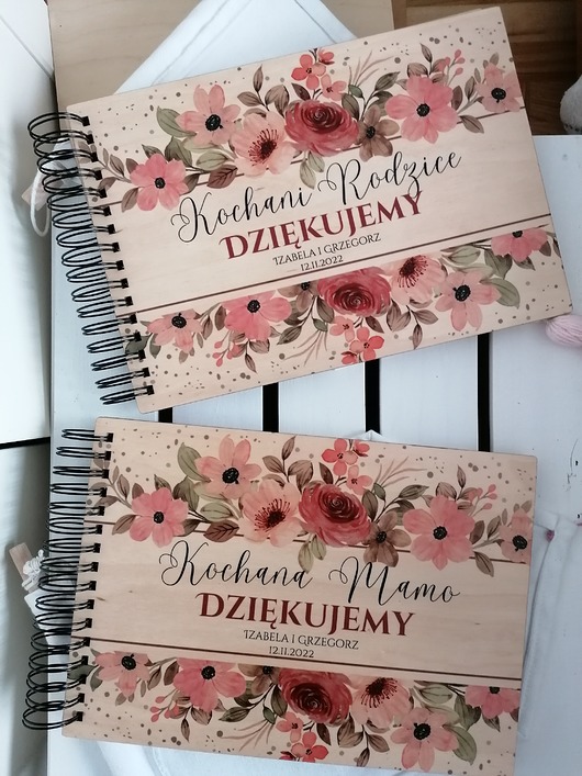 notatniki i albumy KWIATY personalizowany album podziękowania dla świadków dla rodziców