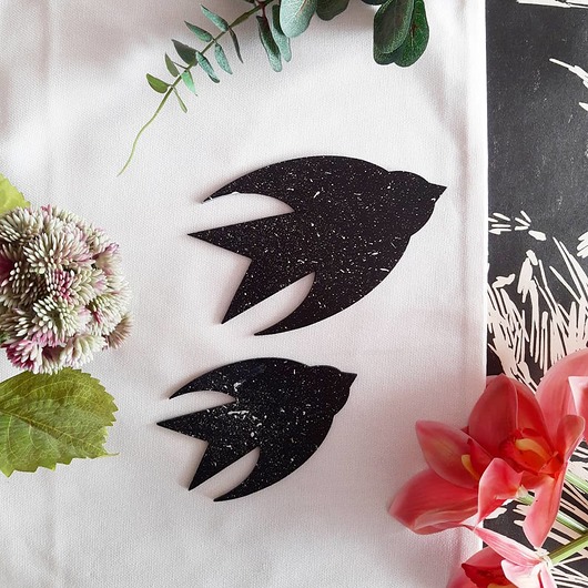 Ozdoby na ścianę Jaskółki drewniany dekor