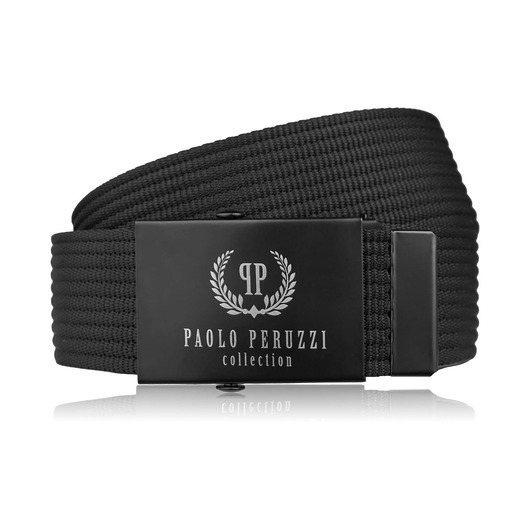 paski męskie Pasek do spodni męski 95 cm pasek parciany z klamrą czarny PW-30-95
