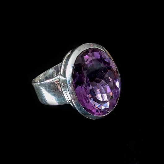 pierścionki srebrne Sułtański pierścień z ametystem