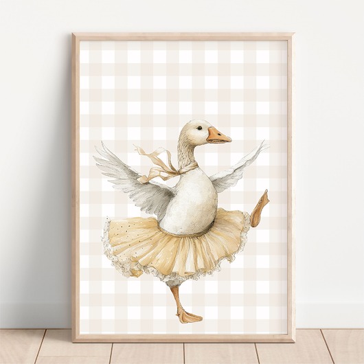 obrazy i plakaty do pokoju dziecięcego Gąska retro w spódniczce