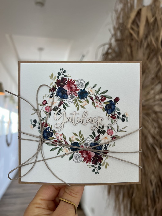 kartki scrapbooking Ręcznie robiona kartka gratulacyjna - gratulacje 2