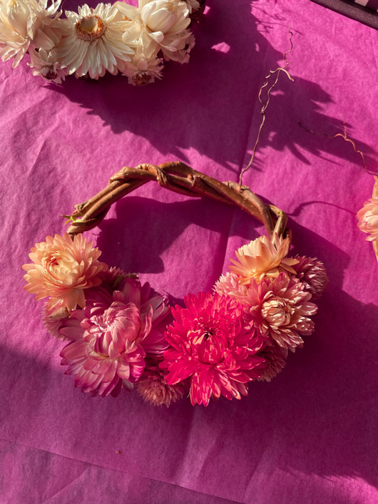 wianki Wianek z suszonymi kwiatami - MINI