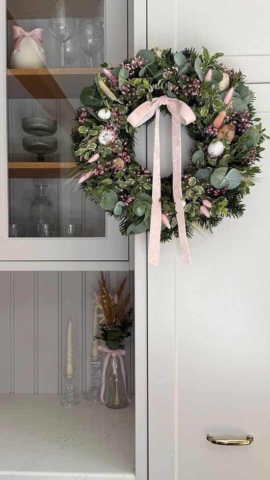 wianki wielkanocne Wianek wiosenny/wielkanocny - PINK FLOWERS