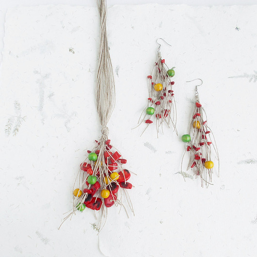 komplet biżuterii Indian Summer biżuteria z koralem czerwonym