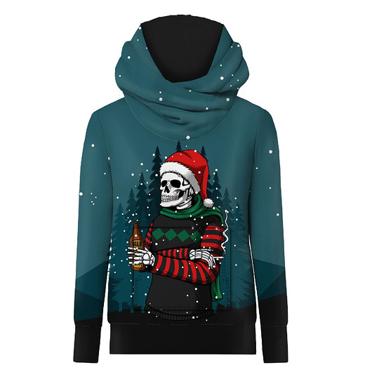 bluza z kapturem damska Bluza hydrofobowa UNISEX - JOLLY SKELETON