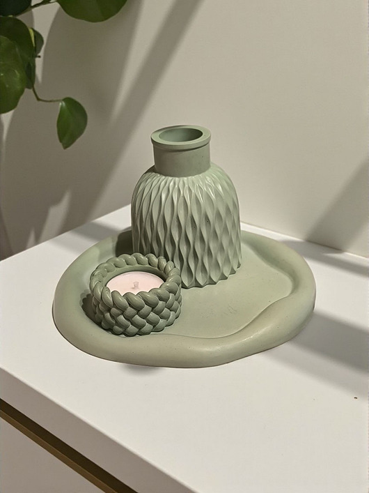 dekoracje świąteczne Zestaw naczyń gipsowych dekoracyjnych BOTANIC GLOW