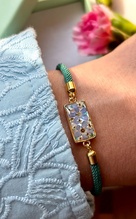 bransoletki na sznurku Bransoletka niezapominajki i dzika marchew