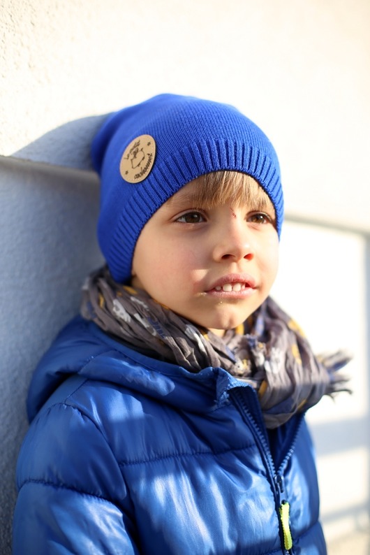 Dzianinowa czapeczka CHABROWY BEANIE Le petit cochonnet