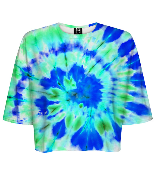 t-shirt damskie DR.CROW T-shirt Krótki CROP Tie Die Green