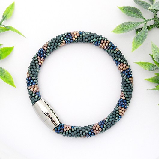  Bransoletka Koralikowa "Shimmering Deep" Ilovehandmade
