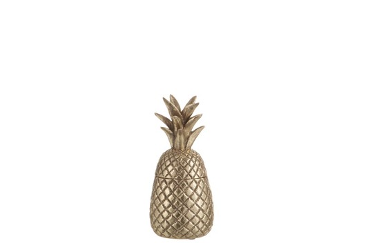 pojemniki kuchenne Pojemnik, pudełko Ananas, złoty z pokrywką 23cm