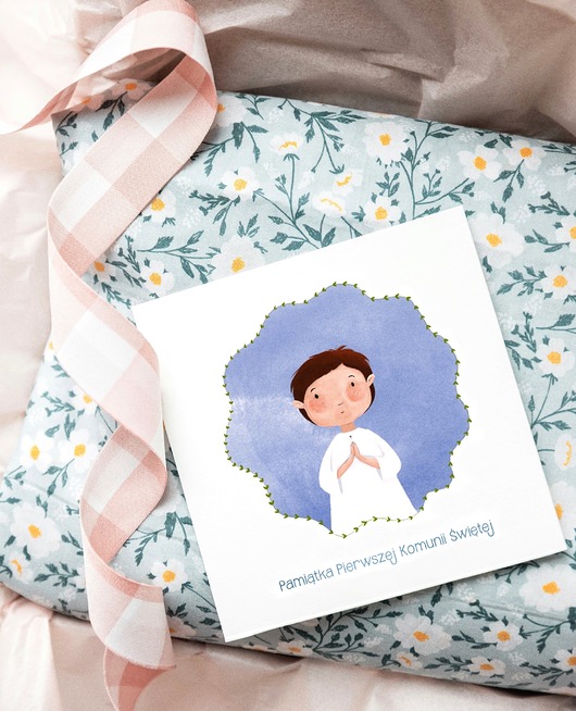kartki na komunię Kartka Komunijna chłopiec I