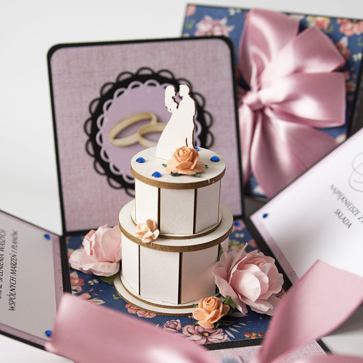 kartki scrapbooking Pamiątka ślubu, exploding box, kartka 3d na wesele