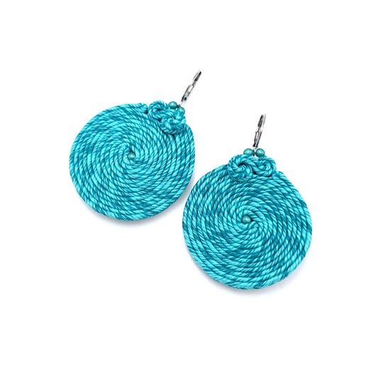 kolczyki soutache Kolczyki sutaszowe koła turkusowe nowoczesne codzienne Luna