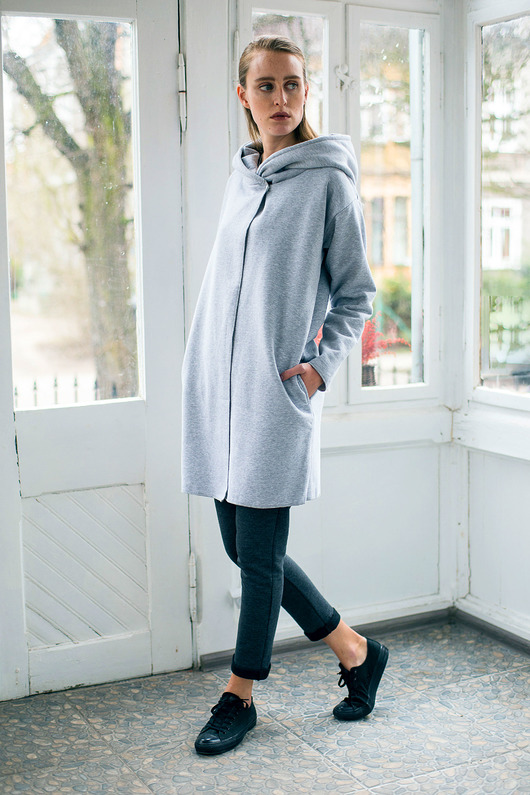 LADY GREY HOOD Bluzo-Płaszcz GAU great as You