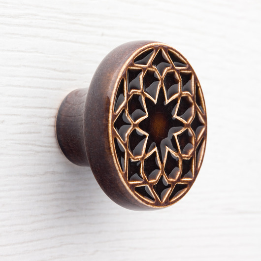 gałki do mebli Ceramiczna gałka do mebli, ciemnobrązowa, wz.1, ręcznie robiona