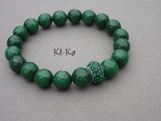 Emerald and kryształ Swarovski crystals -  bransoletka KiKa pracownia