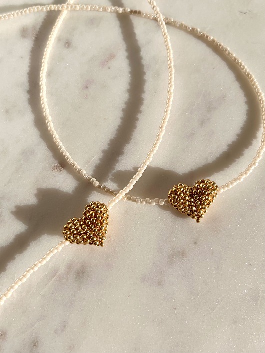 chokery Naszyjnik - cuore dorato