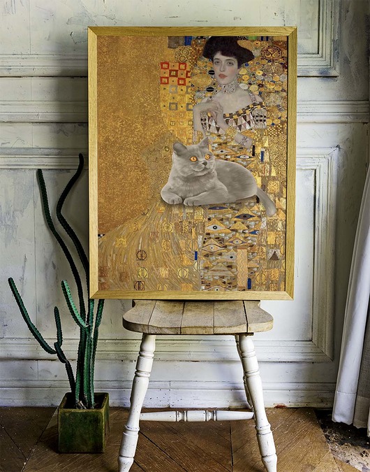 plakaty Plakat- Gustav Klimt - portret Adele z kotem