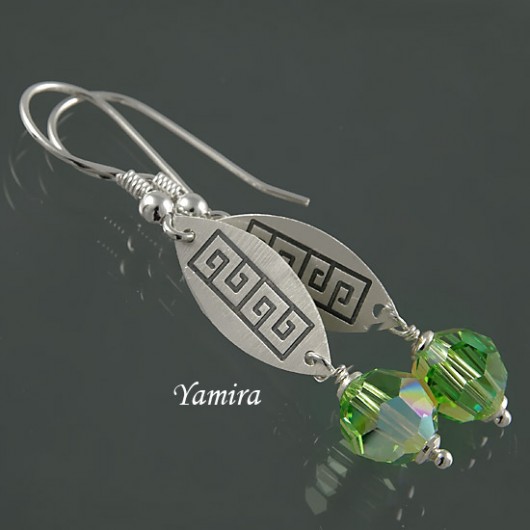 Kryształ Swarovski groszki Peridot AB - kolczyki yamira