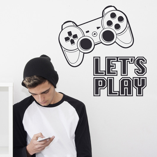 Let's play naklejka na ścianę dla gamera Dekoracjan