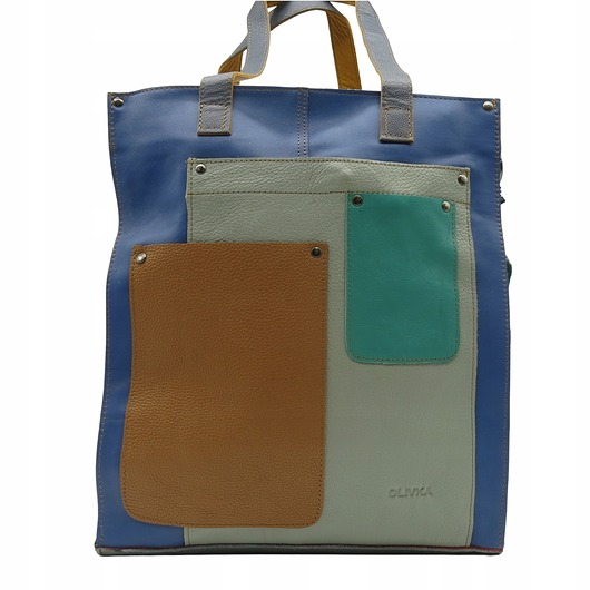 torby na ramię Torebka damska na ramię, shopper, duża, pojemna, mieści A4 skórzana OLIVKA