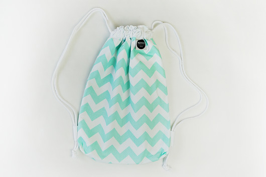 Worek plecak z podszewką Minty Chevron Nukko Design