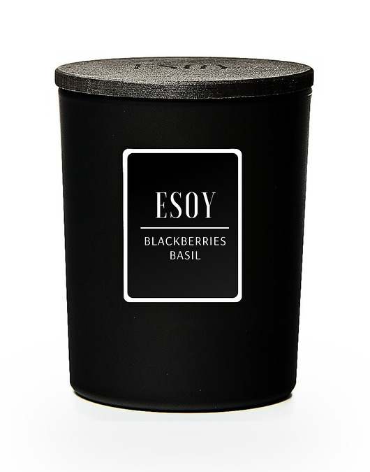 świece zapachowe ŚWIECA SOJOWA BLACKBERRIES & BASIL 200 ml - świeżość i elegancja / czarna