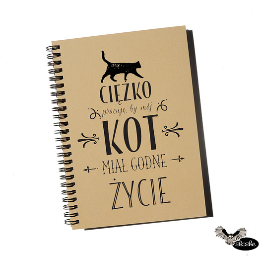 Ciężko pracuje by mój .. z grafiką, notatnik Sowia Aleja