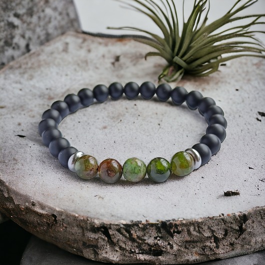 biżuteria męska OPAL ZIELONY - dobre relacje, pozytywne zmiany, ONYKS- siła