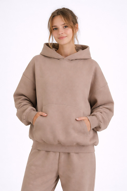 bluza z kapturem damska Bluza - 330 GSM Beż