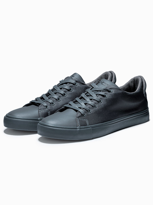 buty męskie Buty męskie sneakersy BASIC z łączonych materiałów - szare V5 T351