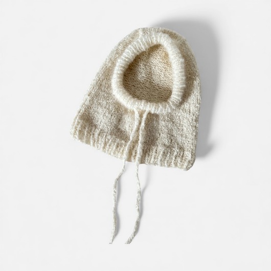 czapki damskie Kremowa balaclava boucle