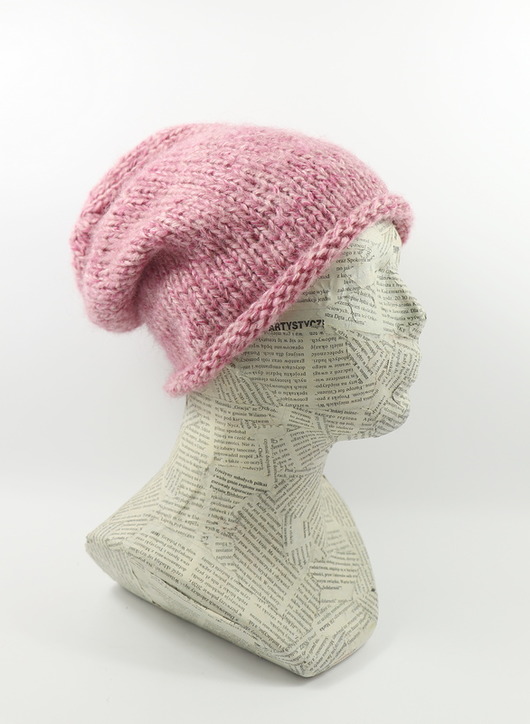 czapki dziecięce Luźna czapka beanie różowa nerd hipster krasnal