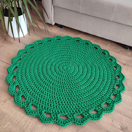 dywany Dywan szydełkowy okrągły ze sznurka bawełnianego 80cm