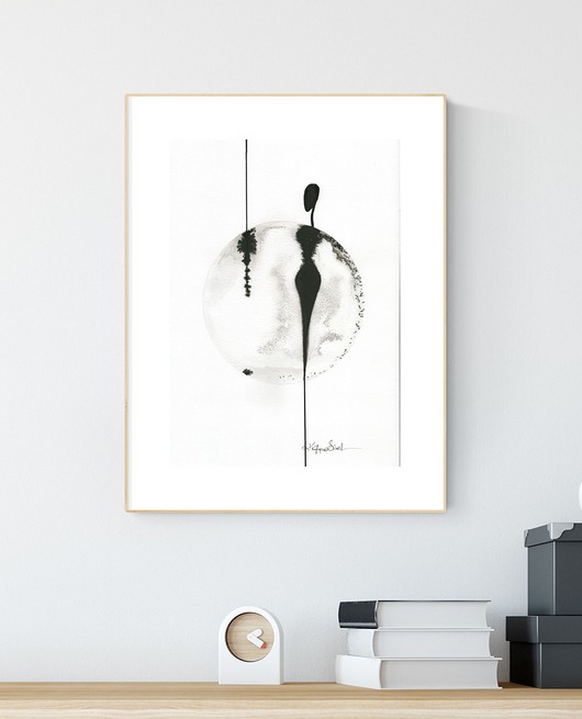 grafika A4  wykonana ręcznie, abstrakcja,  Krystyna Siwek Art