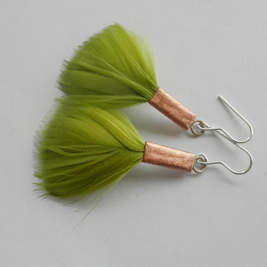 kolczyki z piórami PIÓRKO kolczyki