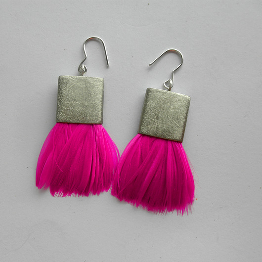 kolczyki z piórami PIÓRKO kolczyki