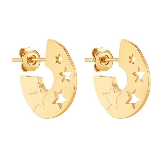 kolczyki pozłacane Złote kolczyki z gwiazdkami