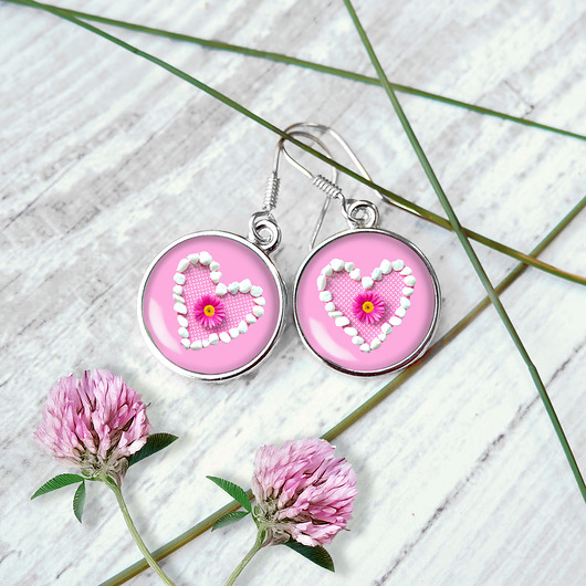 kolczyki srebrne SERCE - ŚLICZNE delikatne kolczyki srebrne bigle