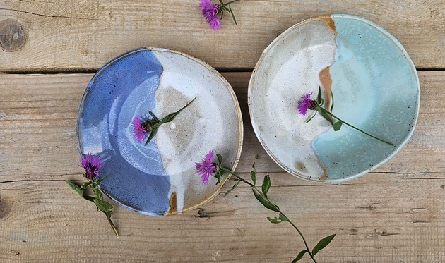 patery i talerze Zestaw talerzyków ceramicznych handmade