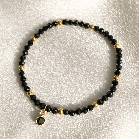 Bransoletka z kamieniem spinelu - OPIUM BLACK Sistone by MS