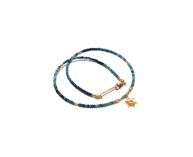 chokery Turmaliny niebieskie /choker/ 31 naszyjnik - Szlachetna kolekcja
