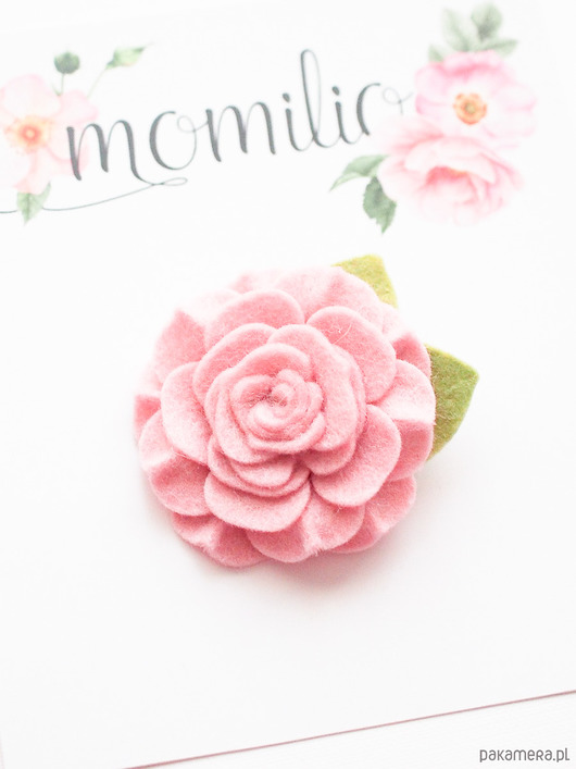 Spinka do włosów różyczka pink Momilio
