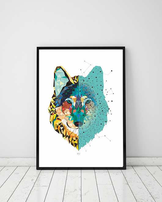 plakat. majestatyczny wilk (format A3) Love Life and Forest