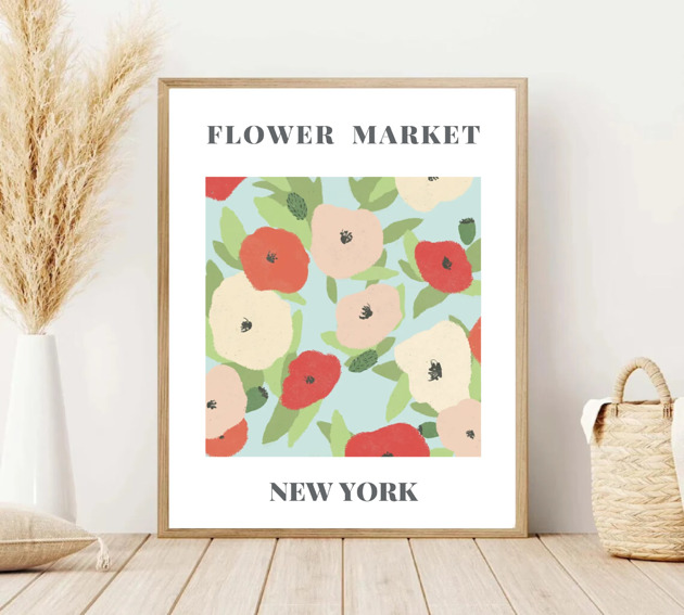 plakaty PLAKAT wystawowy, kwiaty, wiosenny, grafika