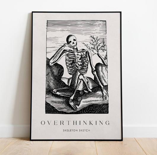 plakaty Plakat Vintage Retro OVERTHINKING